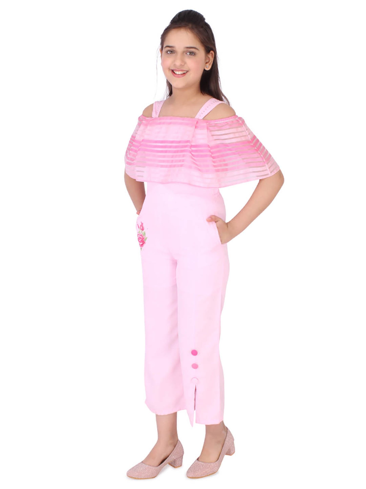 Stylestone Kids Red Printed Jumpsuit