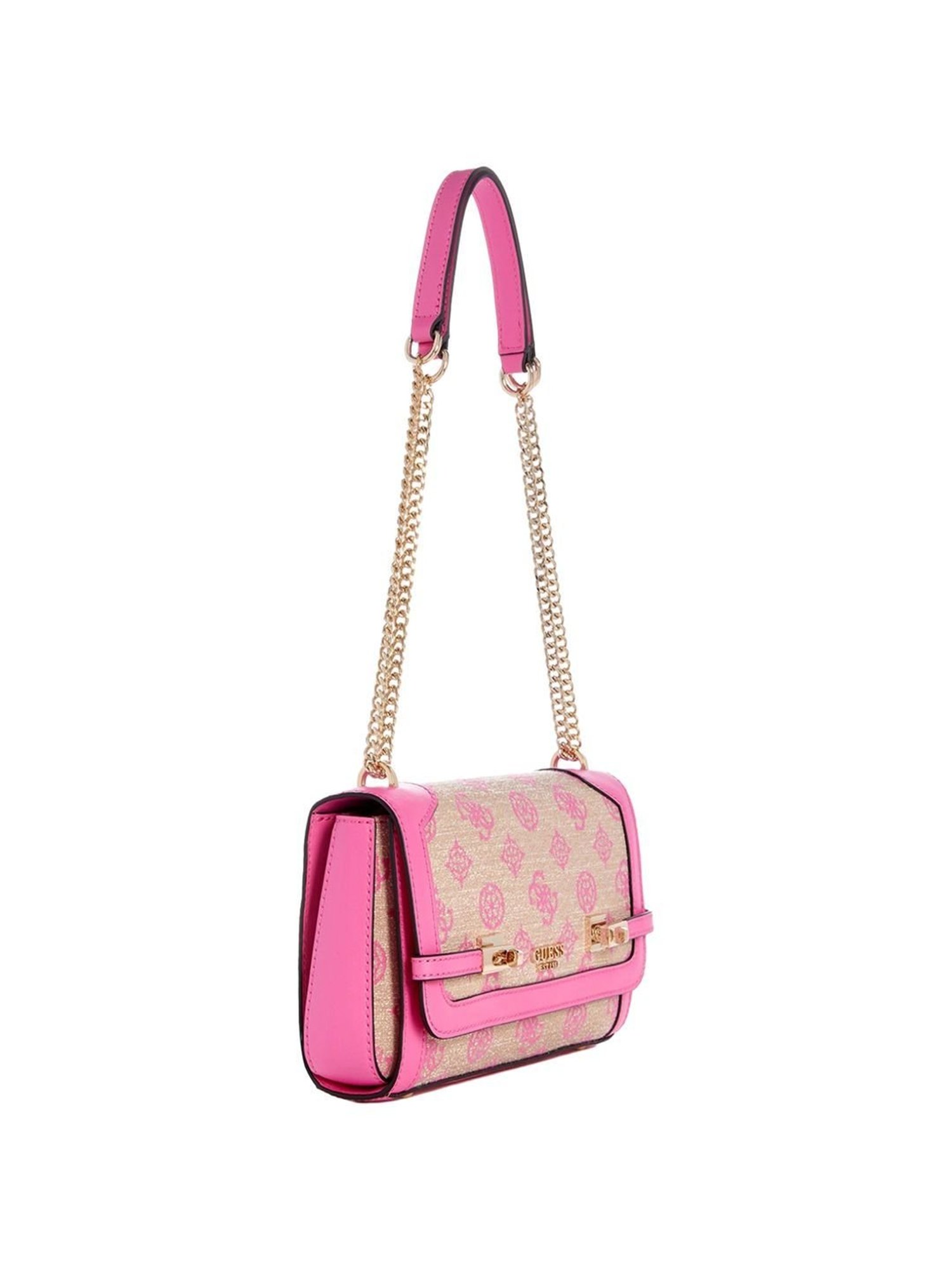 Guess Pink  Printed Shoulder Handbag