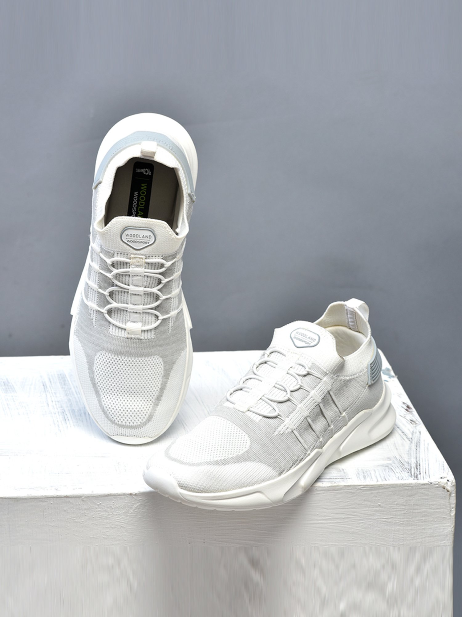 Woodland Men's White Casual Sneakers