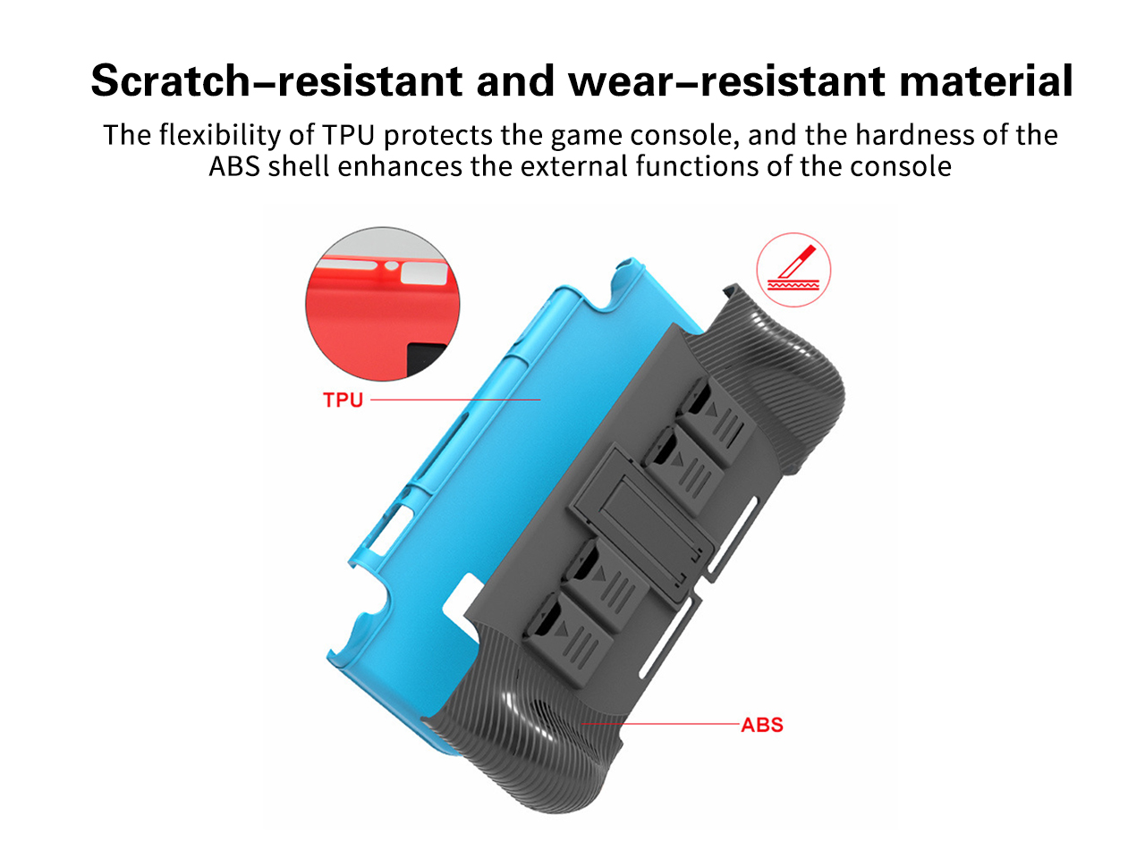 N-Switch 2-in-1 multi-function protective cover, PC+TPU protective cover, with four game card storage slots for N-Switch console bracket