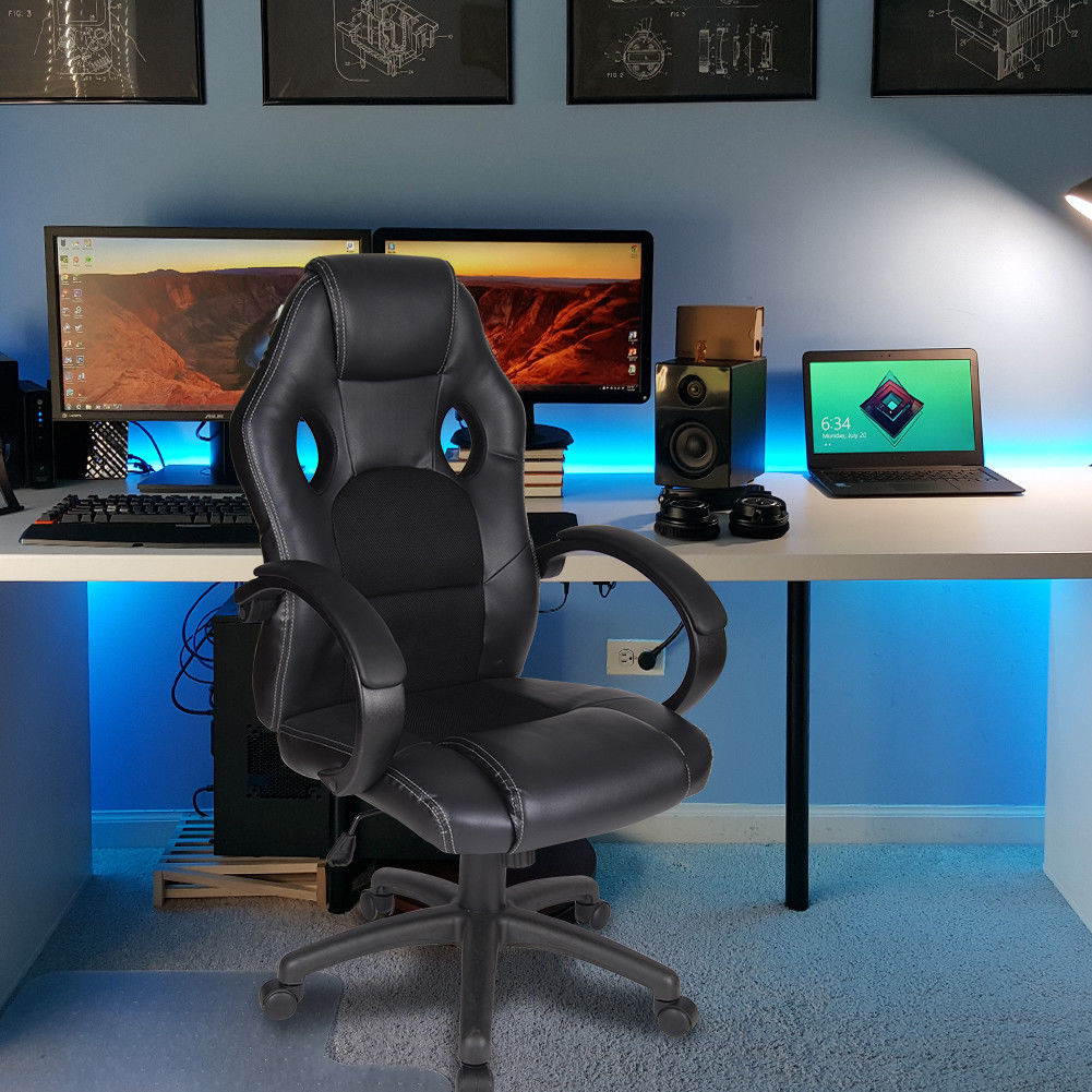 Polar Aurora Office Chair Leather Desk High Back Ergonomic Adjustable pc Chair