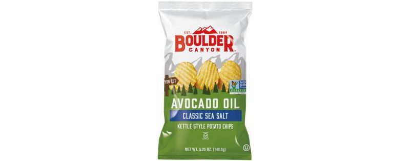 Boulder Canyon Avocado Oil Sea Salt Kettle Style Potato Chips - 5.25oz/12pk