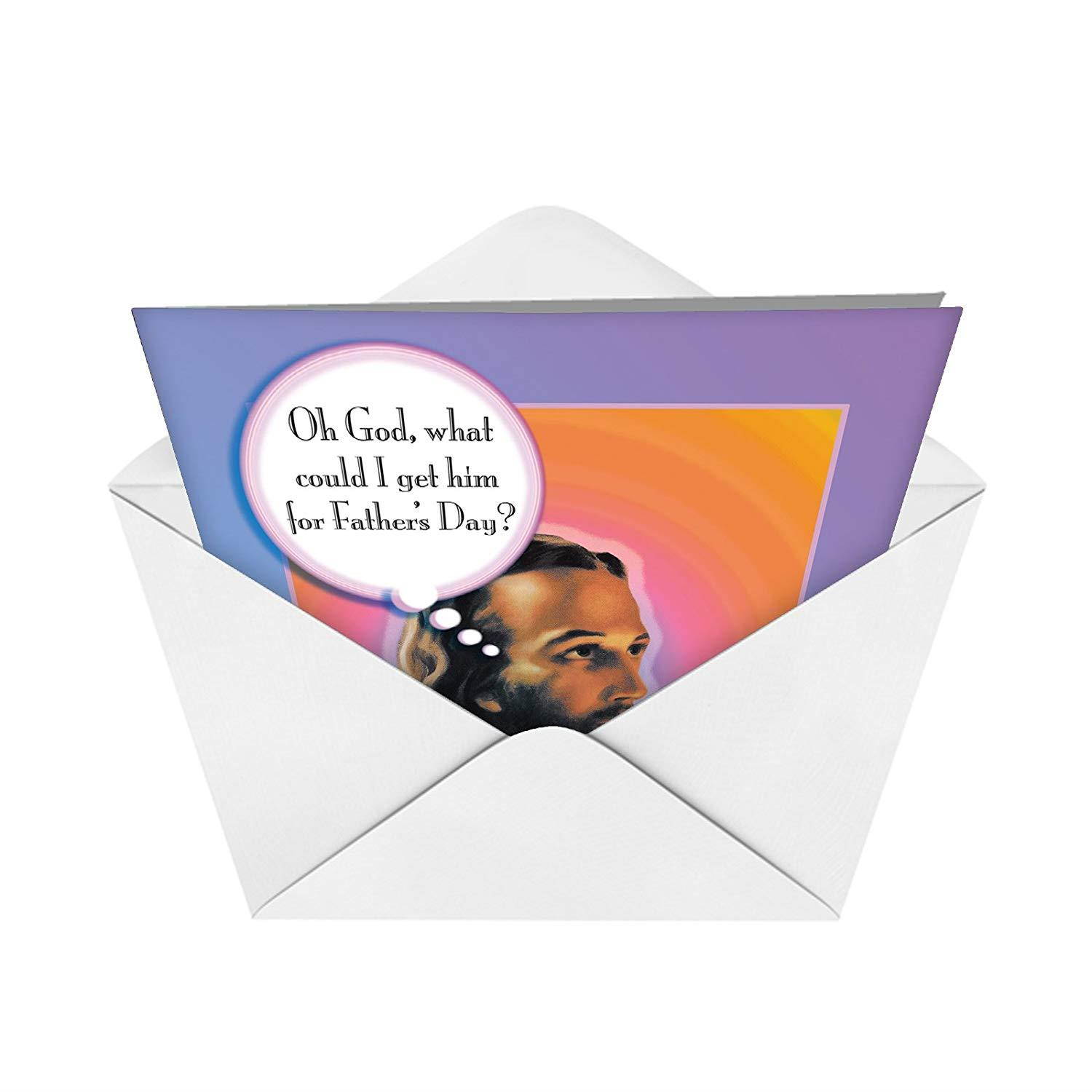 Humorous 8.5'' x 11'' Happy Father's Day Giant Card with Envelope - Oh God,What To Get Him - Thank You Gift to Fathers, Daddy, Husband and Show Appreciation (Big Version) #J0168