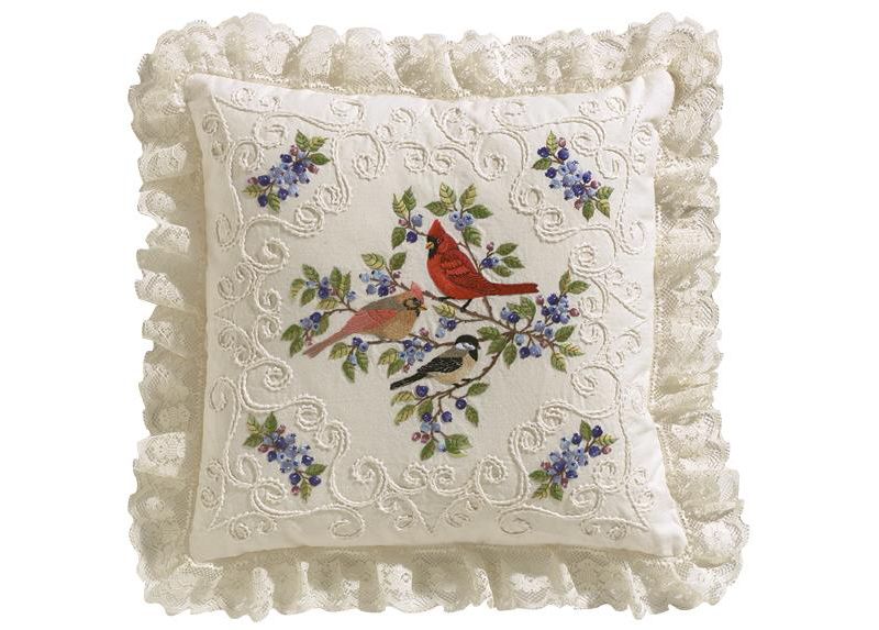Janlynn Candlewicking Embroidery Kit 14"X14"-Birds & Berries-Stitched In Thread