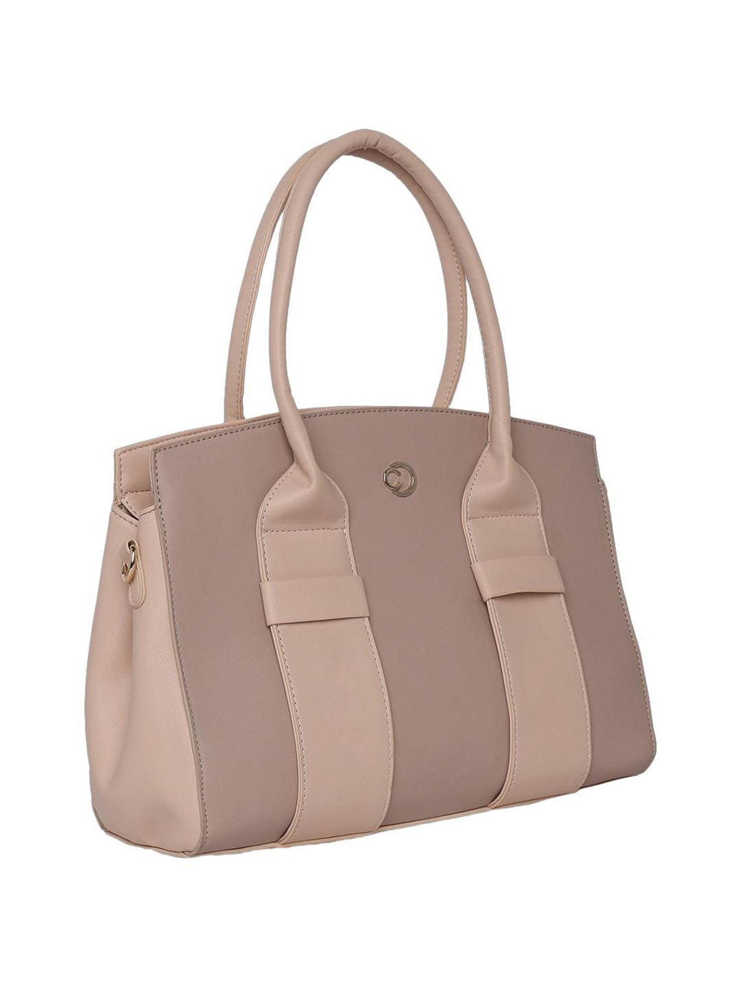 Caprese Ruby Light Pink Faux Leather Textured Handbag