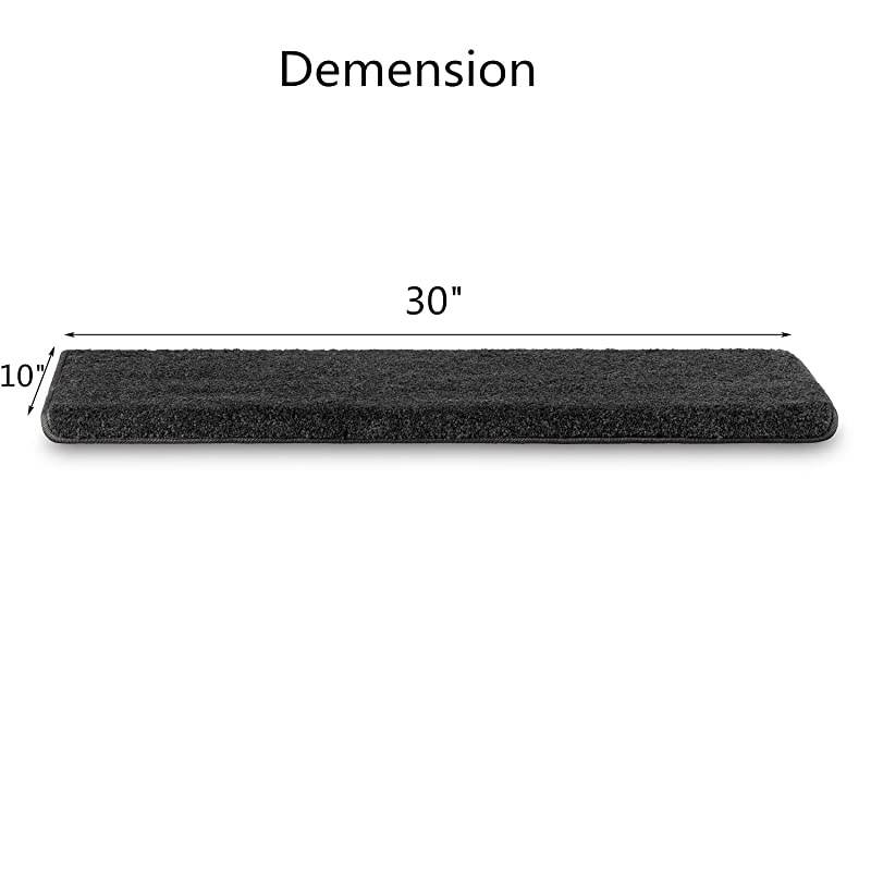 Stair Treads &ndash; Non-Slip Bullnose for Stairs &ndash; Indoor Stair Pads &ndash; Self-Adhesive & Easy Installation &ndash; Pet & Child Friendly &ndash; Skid Resistant & Washable &ndash; 2- Pack Brown 10" x 30"x 1.3&rdquo;