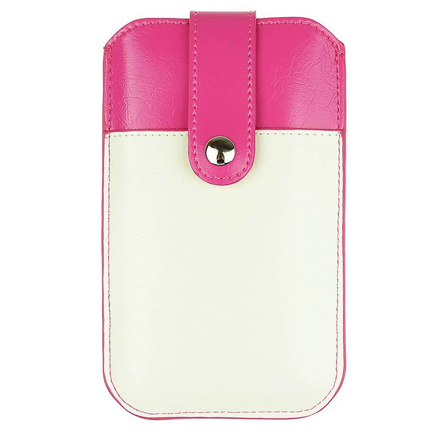 SumacLife PU Leather Sleeve Case for 4.9-Inch to 5.1-Inch iPhone 6 - Retail Packaging - Magenta/White