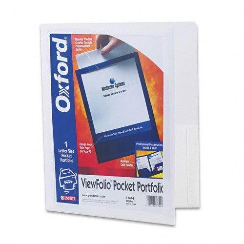Oxford&reg; ViewFolio Polypropylene Portfolio, 50-Sheet Capacity, White/Clear