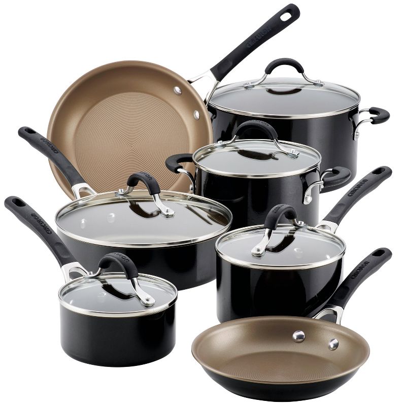 Circulon Innovatum 12pc Aluminum Nonstick Cookware Set Black