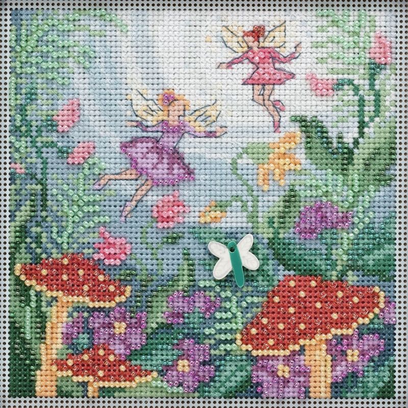 Mill Hill Buttons & Beads Counted Cross Stitch Kit 5"X5"-Fairy Garden (14 Count)