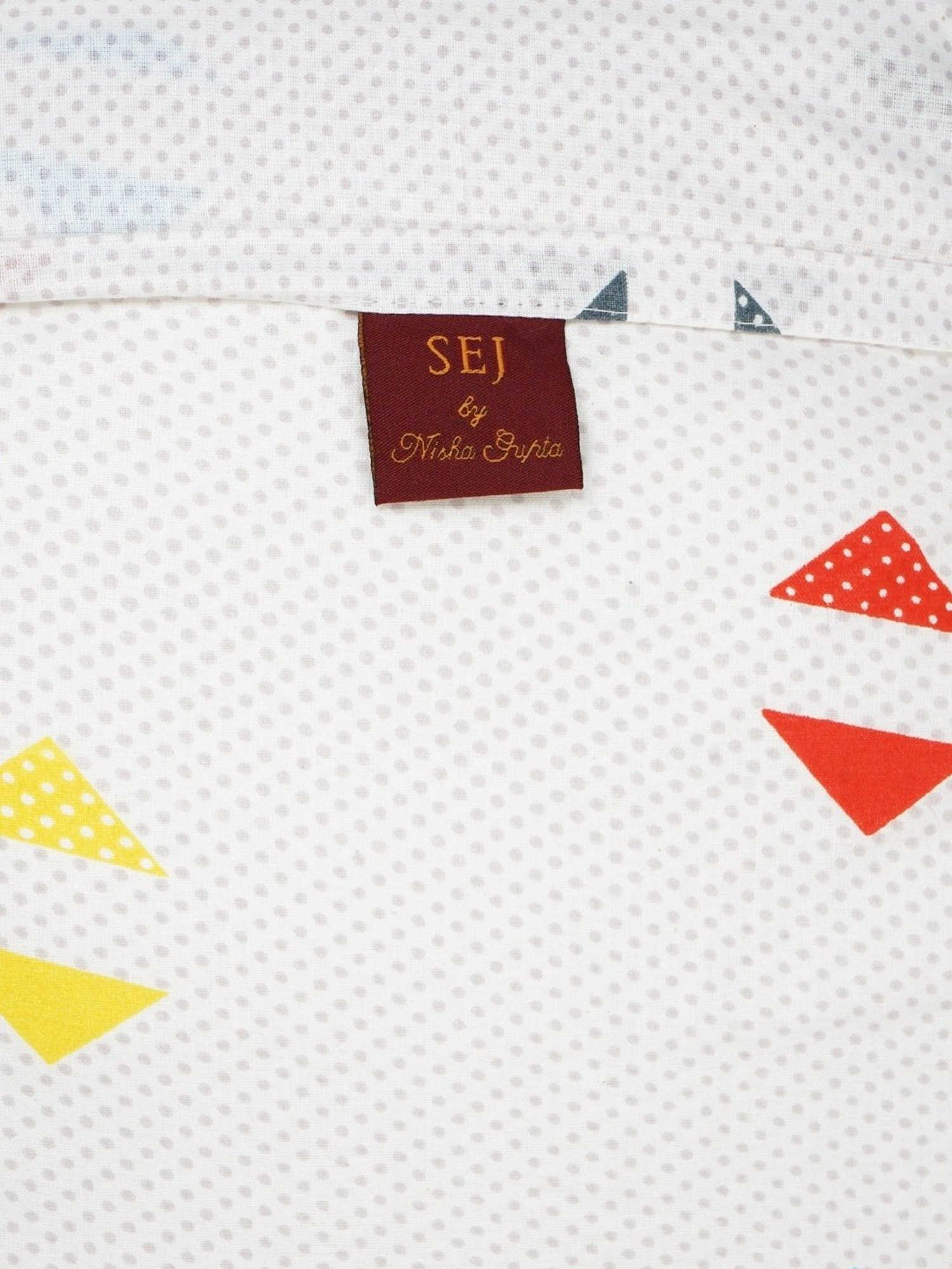 SEJ by Nisha Gupta Geometric Grey 160 TC Cotton Single Bed Sheet with 1 Pillow Cover