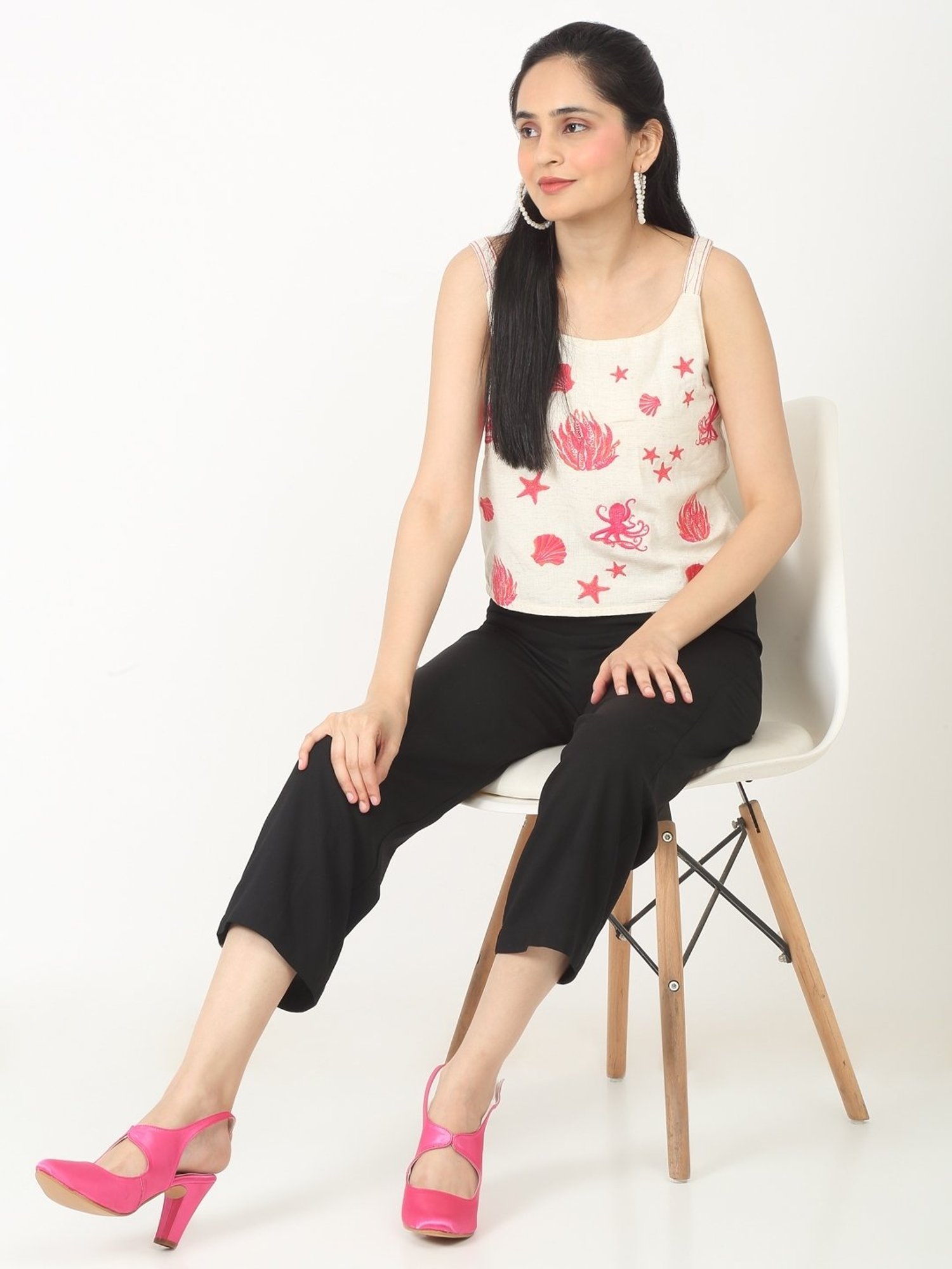 Flat N Heels Women's Pink Back Strap Sandals