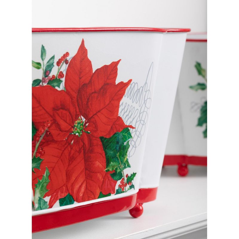 Sullivans Floral Pattern Metal Planter Set of 2, 7.5"H7.5"H Multicolored