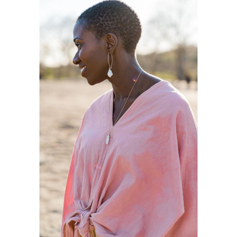 Sanctuary Project Semi Precious White Howlite Crystal Pendant Necklace Gold