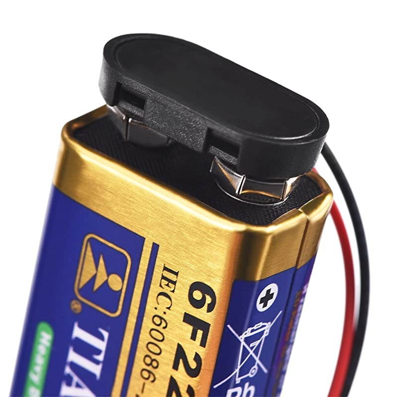 Pack T Type 9 V Battery Clip Connector Long Cable Connection Hard Shell Black Red Connector T Type