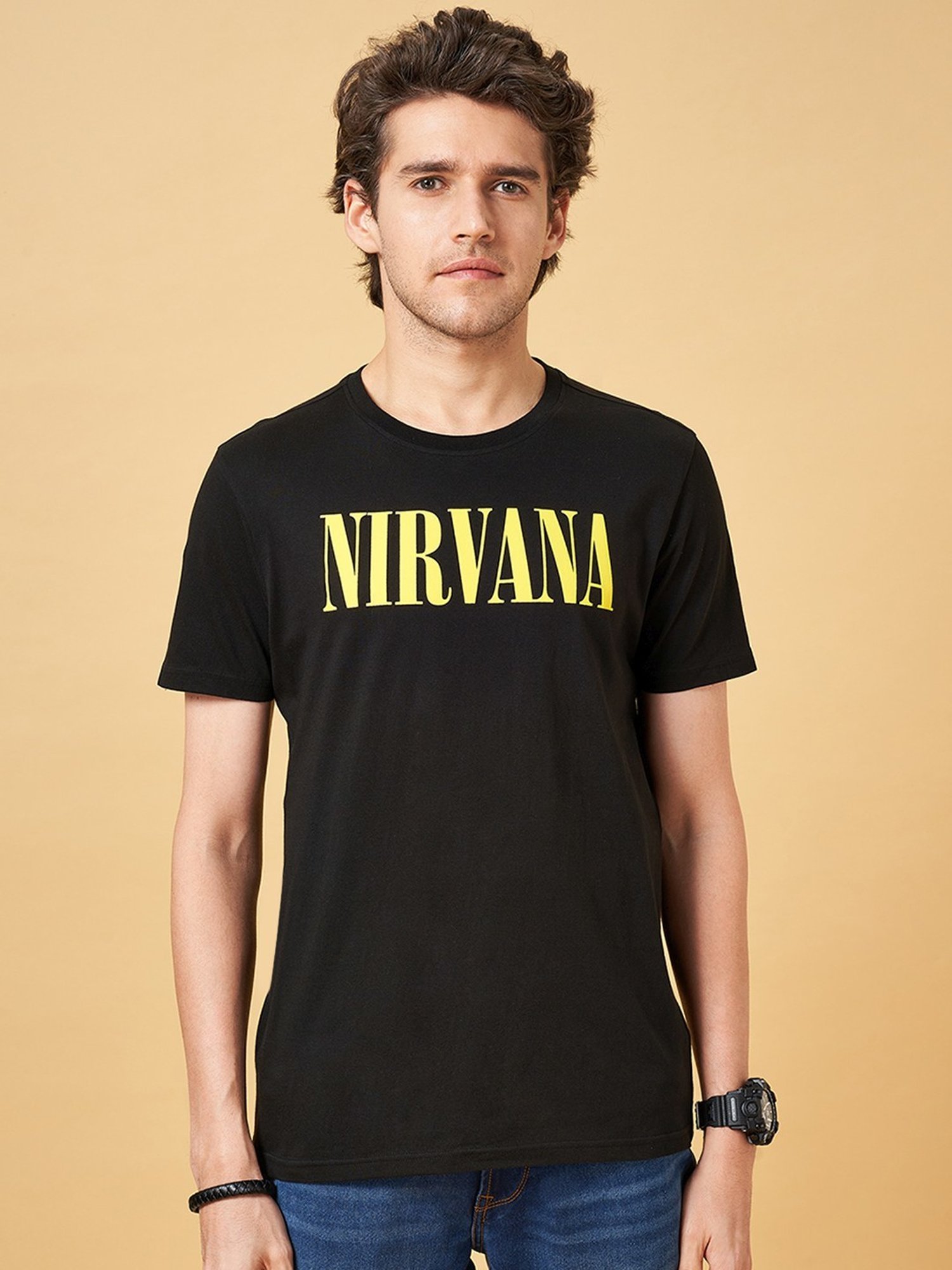 SF Jeans by Pantaloons Jet Set Cotton Slim Fit Printed T-Shirt