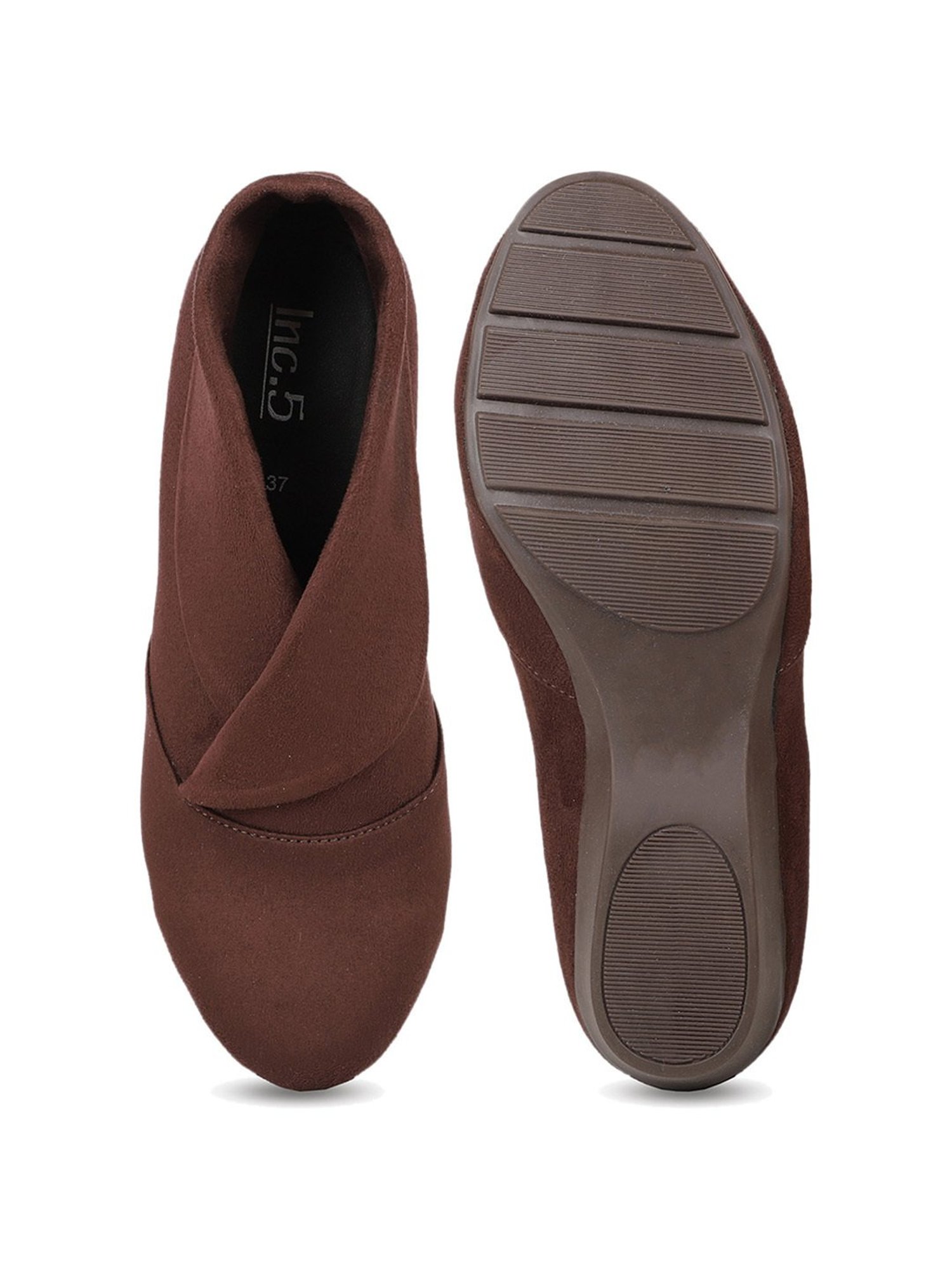 Inc.5 Women's Brown Wedge Booties