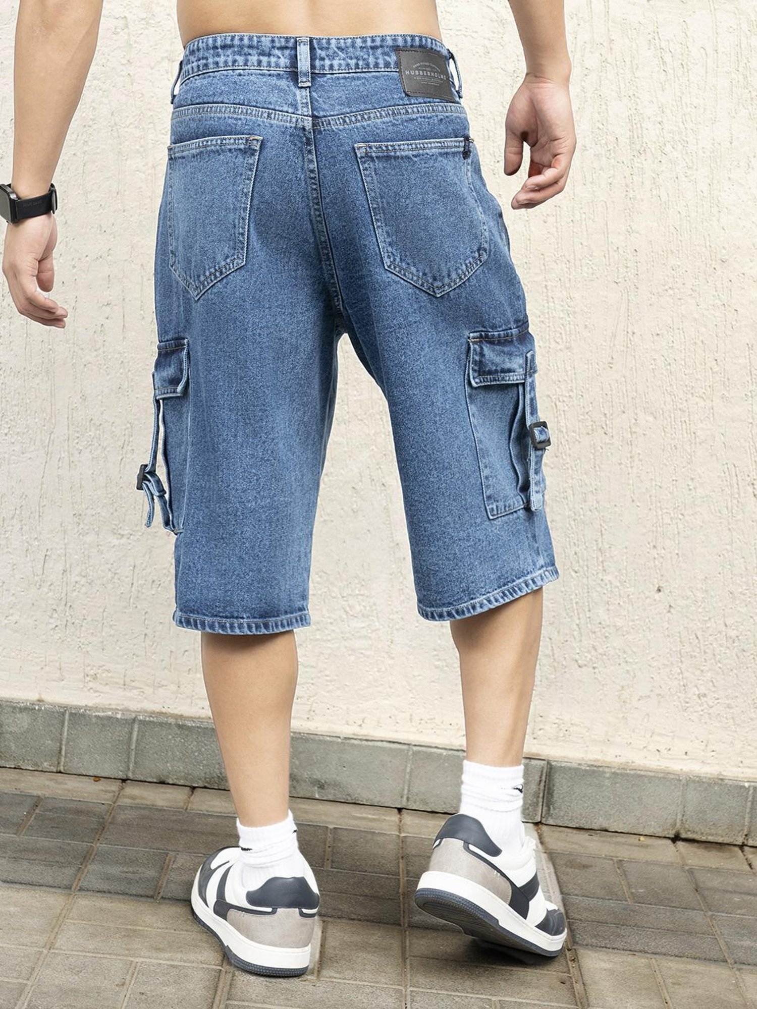 Hubberholme Men Cotton Relaxed Fit Mid-Rise Knee Length Shorts 10