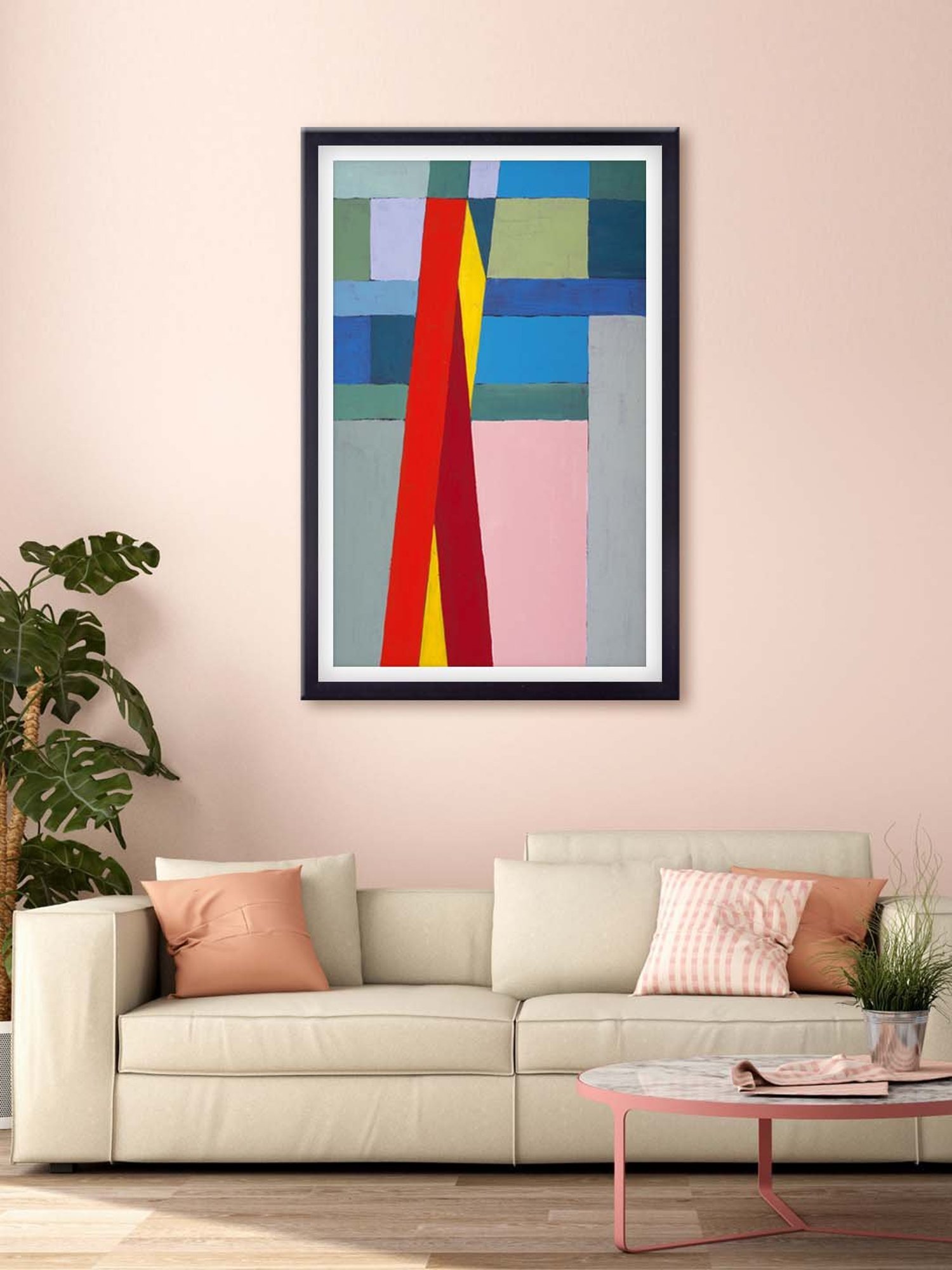 999store Multicolor Abstract Printed Canvas Painting