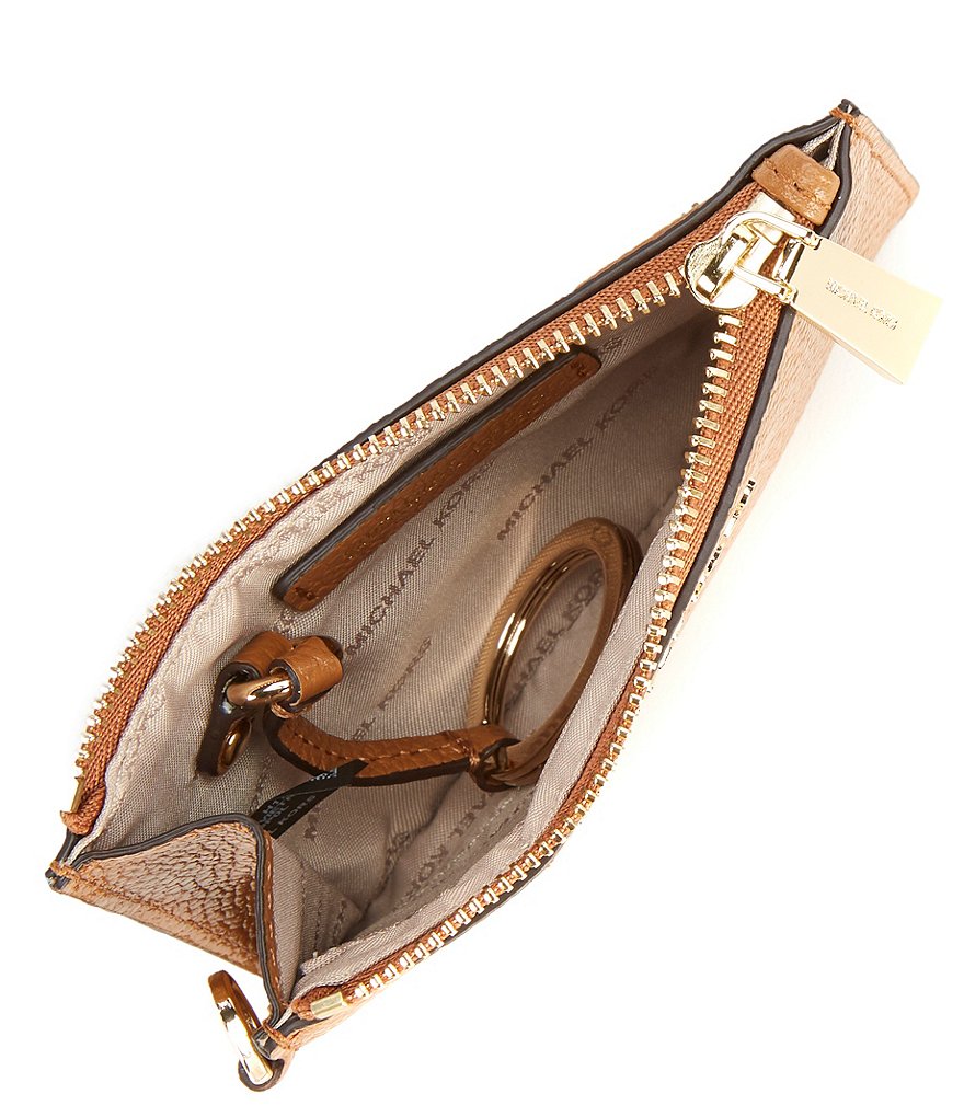 Michael Kors Zebra Signature Jet Set Double Zip Wristlet