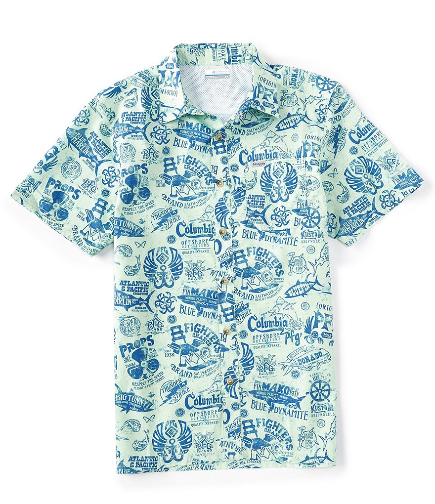 Columbia PFG Super Slack Tide Short-Sleeve Printed Woven Camp Shirt