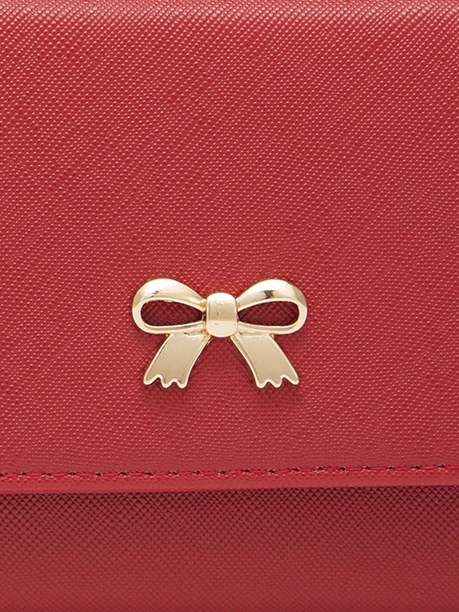 Globus Women Maroon Solid Vegan Leather Envelope Wallet with Wrist Loop