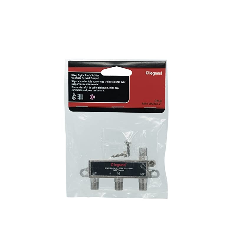 Home Office & Theater, Cable Splitter, Black, Signal Splitter, 3 Way, VM2203V1