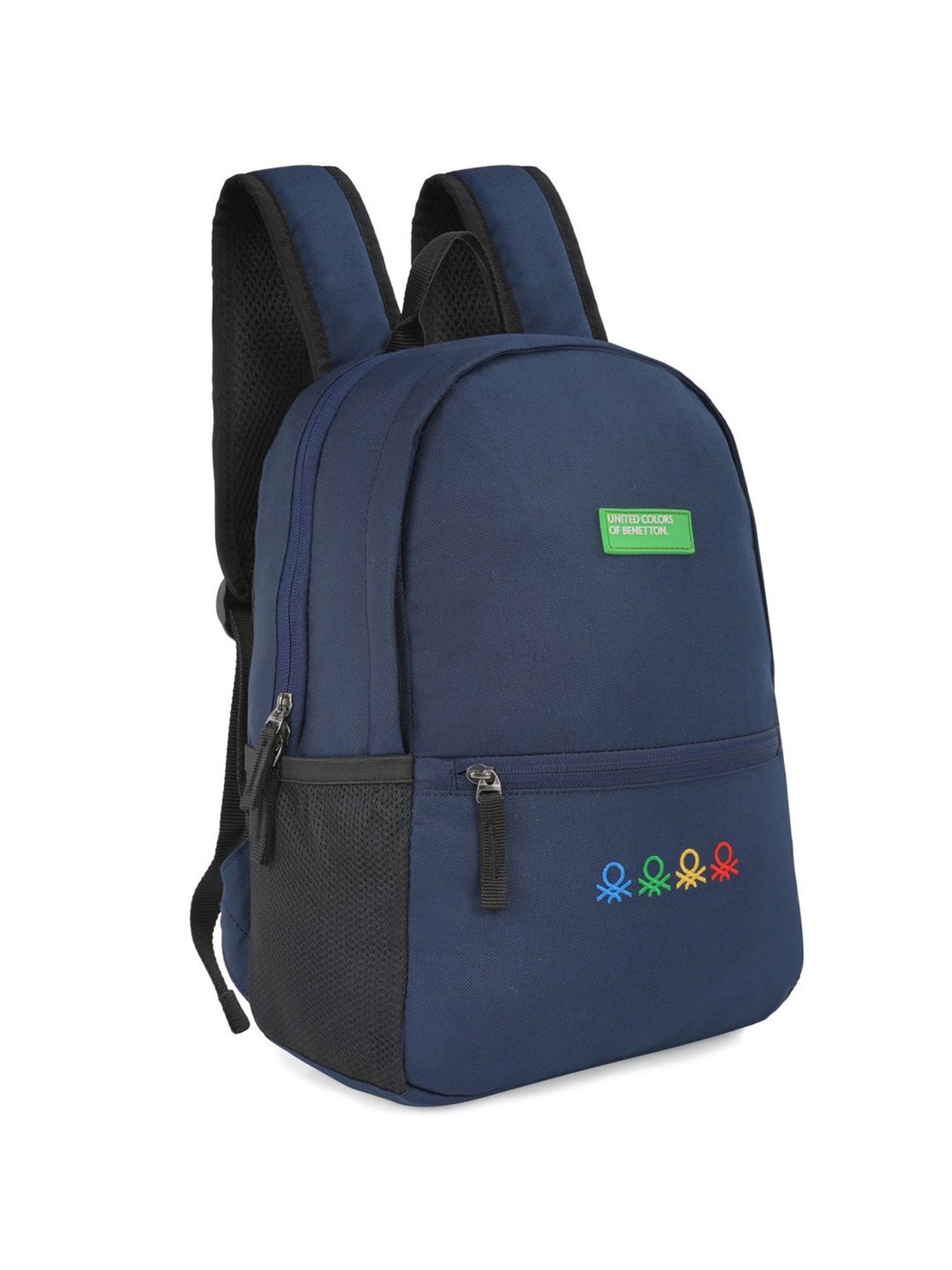 United Colors of Benetton Citron Navy Polyester Solid Backpack - 12 Ltrs