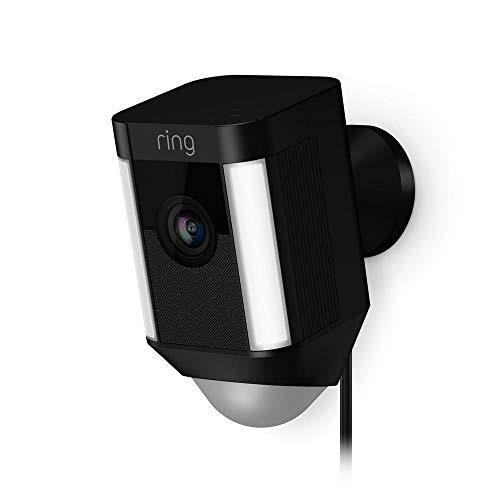 Ring Spotlight Cam Wired, HD Two Way Talk Security Camera Black