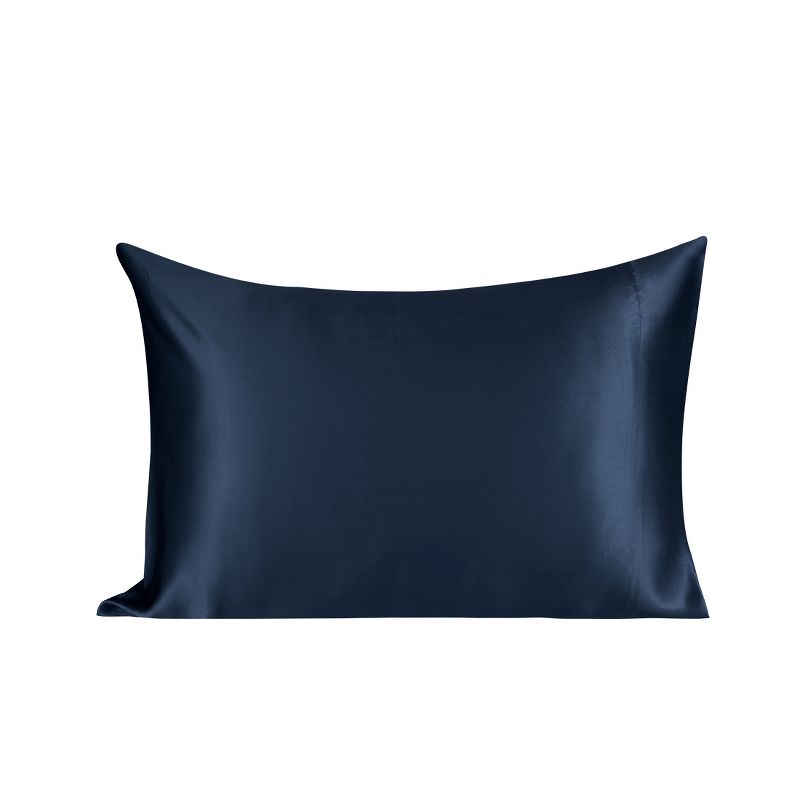 1 Pc Standard Silk for Hair and Skin Pillowcase Navy Blue - PiccoCasa