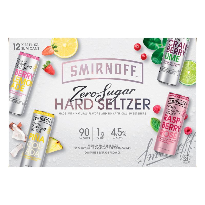 Smirnoff Spiked Sparkling Seltzer Variety Pack - 12pk/12 fl oz Slim Cans