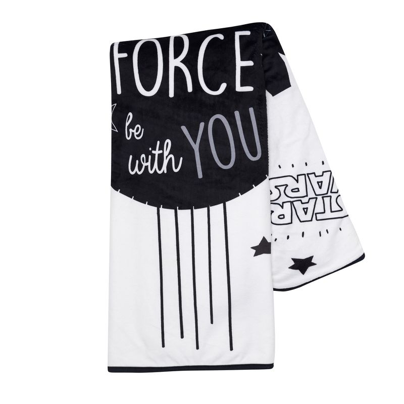 Lambs & Ivy Star Wars Millennium Falcon Black/White Soft Sherpa Baby Blanket