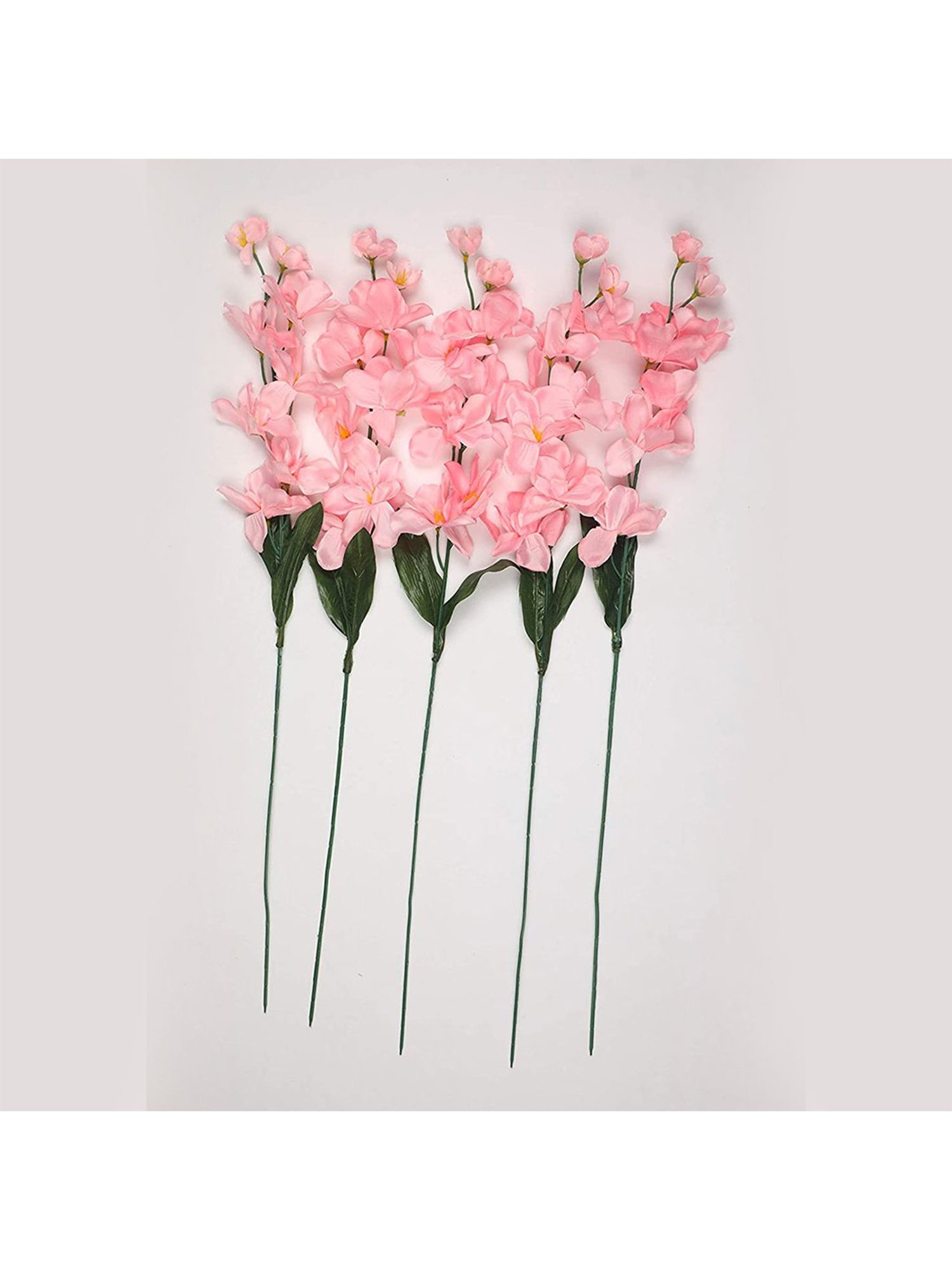 Amflix Pink Artificial Bonsai Orchid Flower Plant Without Pot