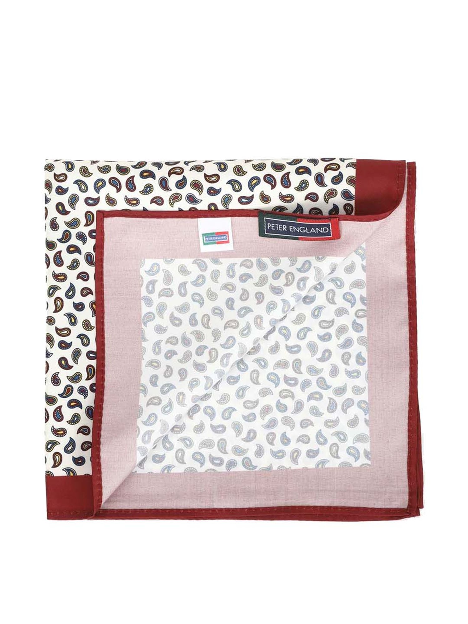 Peter England Cream Printed Pocket Square