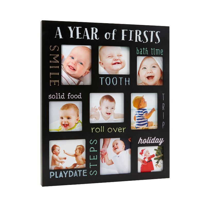 Northlight 28.75" Black Dual-Sized "Friends" Collage Photo Picture Frame Wall Decoration