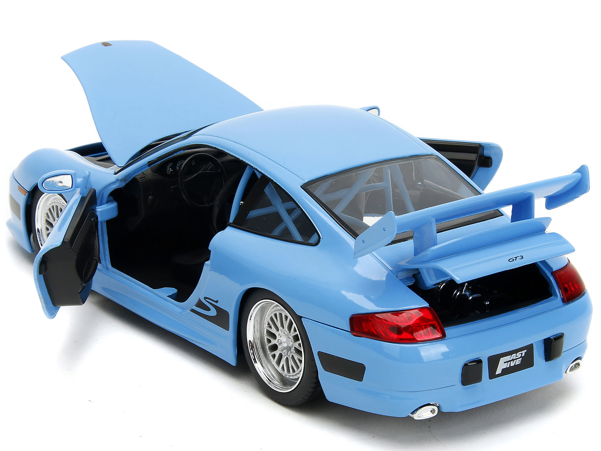 Porsche 911 GT3 RS Light Blue with Black Accents "Fast & Furious" Movie 1/24 Diecast Model Car by Jada