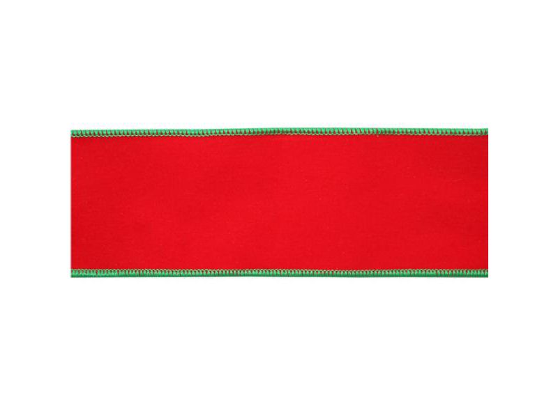 Melrose Red with Green Trim Christmas Holiday Wired Craft Ribbon 2.5" x 10 Yards