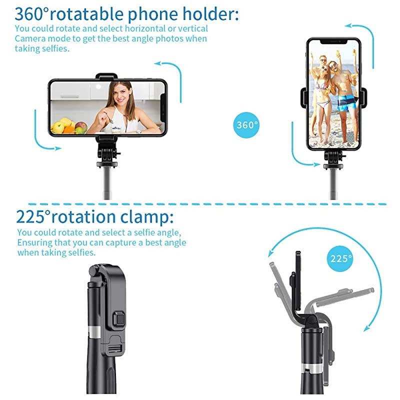 Stick Tripod with Wireless Bluetooth Remote 3 in 1 Detachable Tripod Stick for iPhone 1111 Pro MaxXXRXSXS MAX87Galaxy S10S9 PlusS8 PlusNote 108