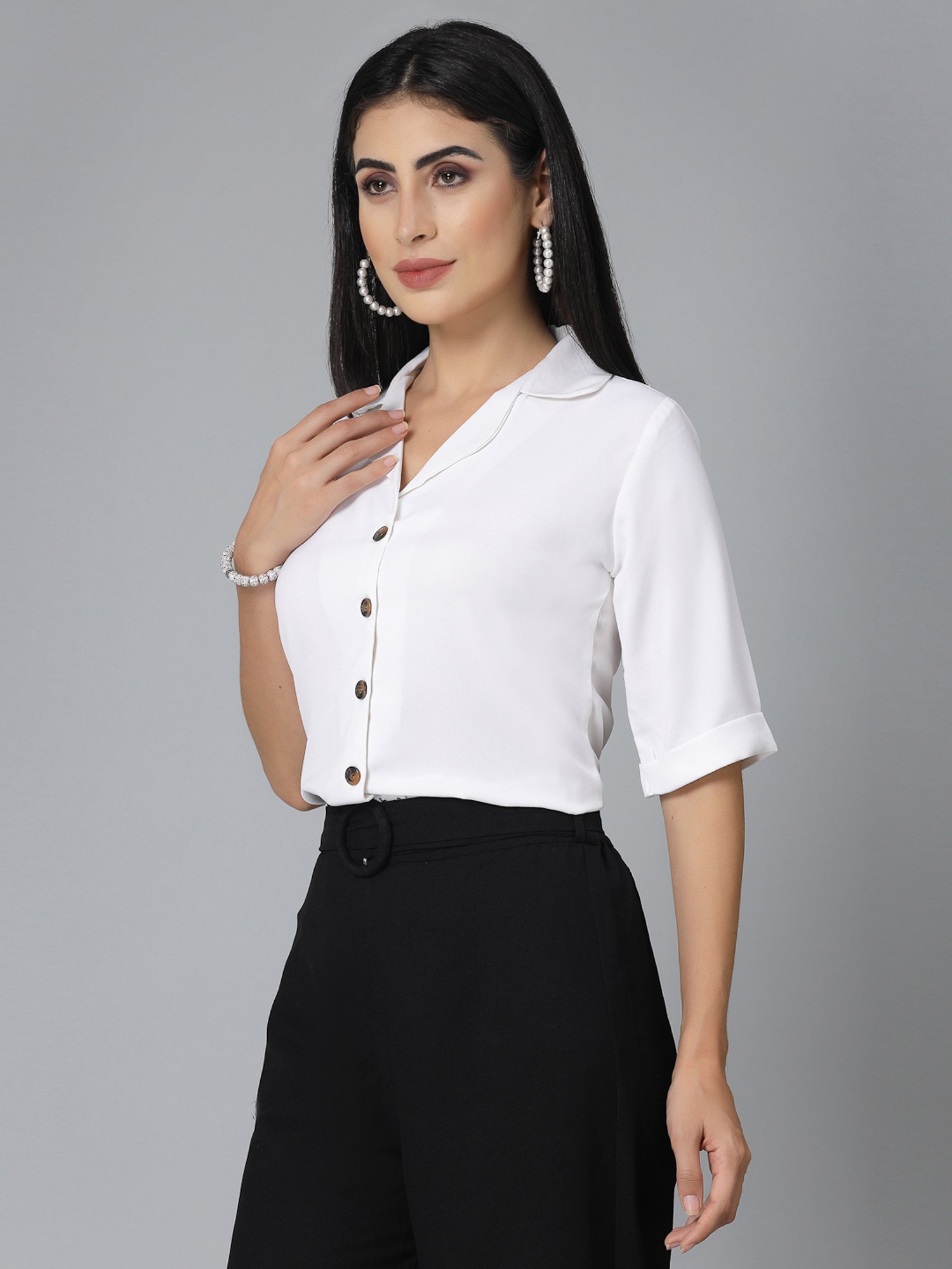 Style Quotient White Regular Fit Shirt