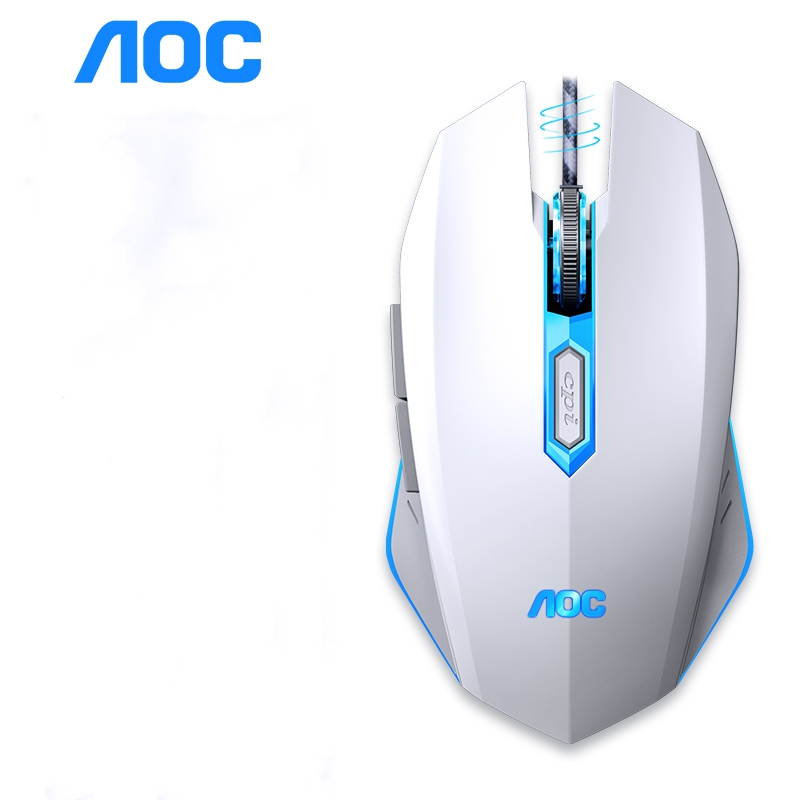 AOC Ergonomic Design GM140 6-Programmable Buttons, 2400 DPI Gaming Mouse for PC and Laptop, Cool Backlit