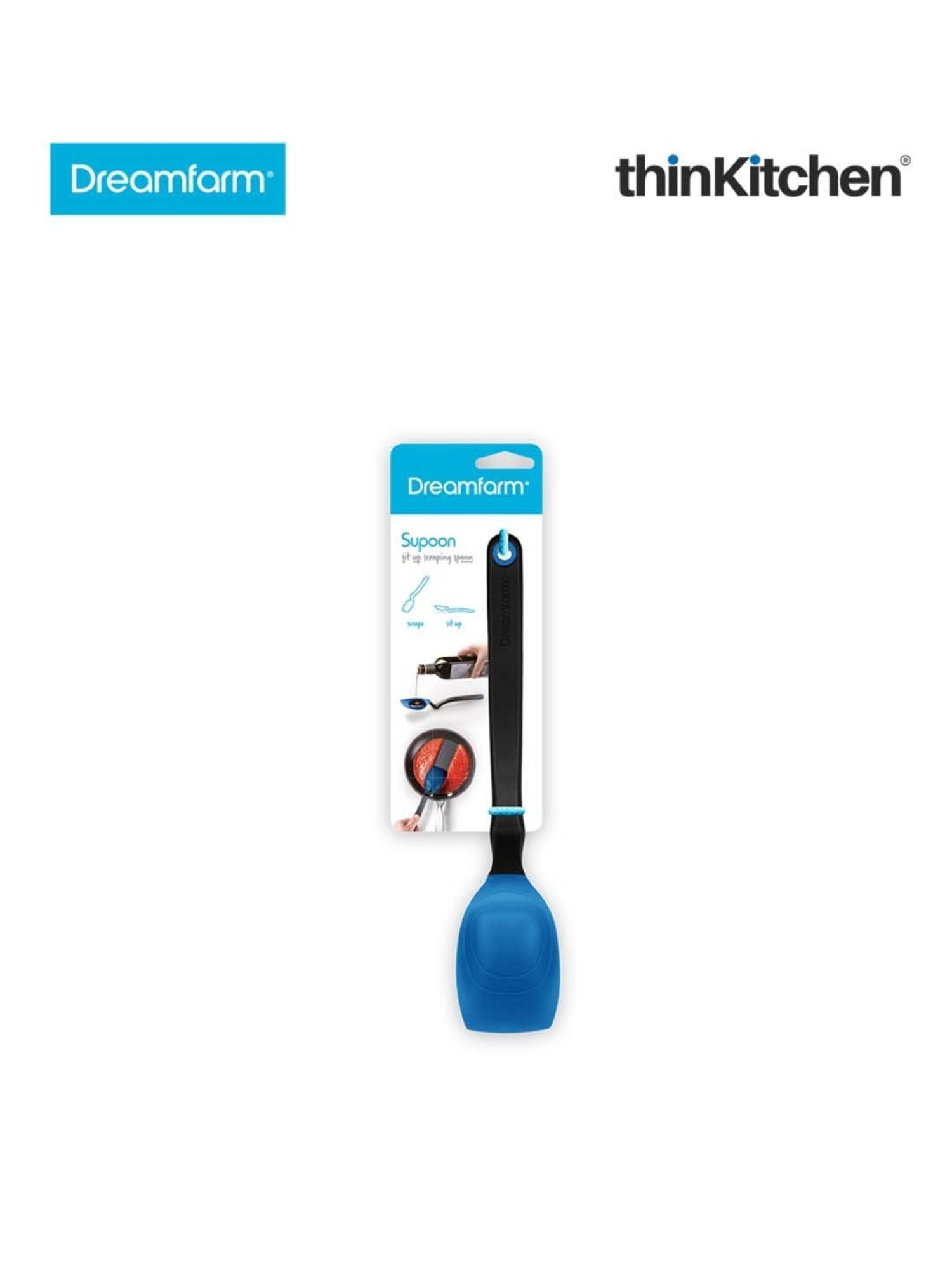 Dreamfarm Blue Nylon Supoon Sit Up Scraping & Cooking Spoon With Measuring Lines