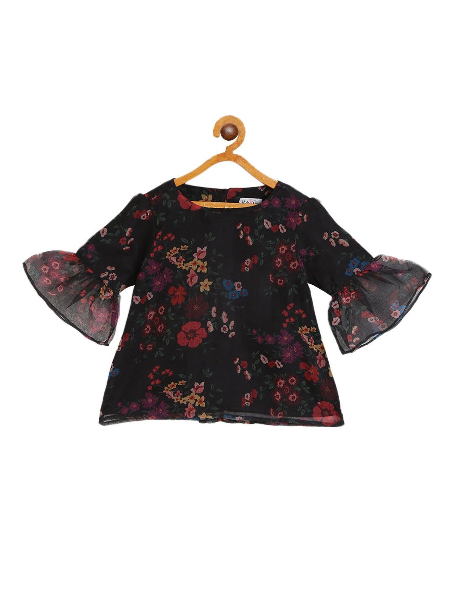 KidsDew Kids Black Floral Print Top