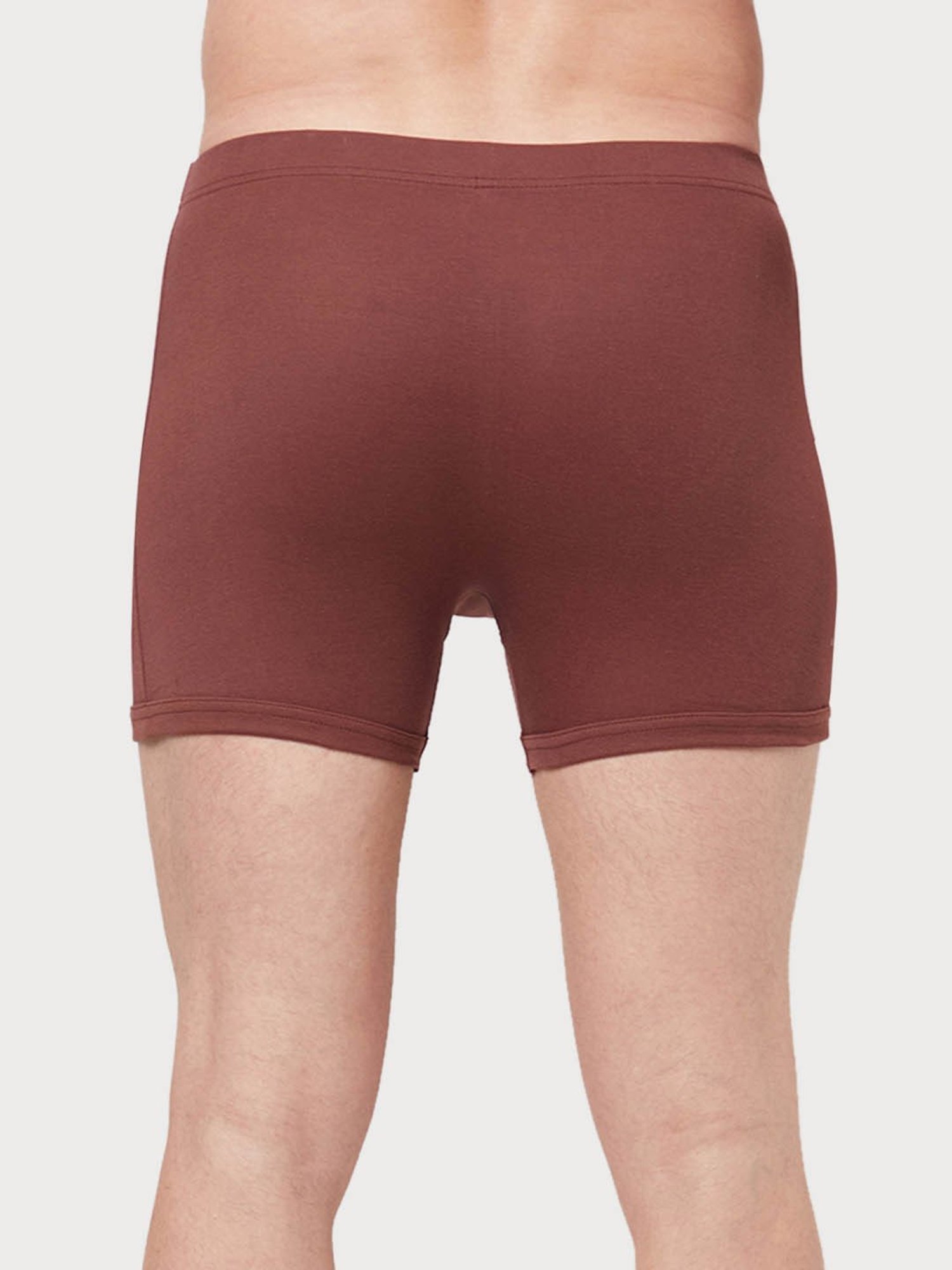 Zoiro Bitter Chocolate & Dark Blue Cotton Regular Fit Trunks - Pack Of 2