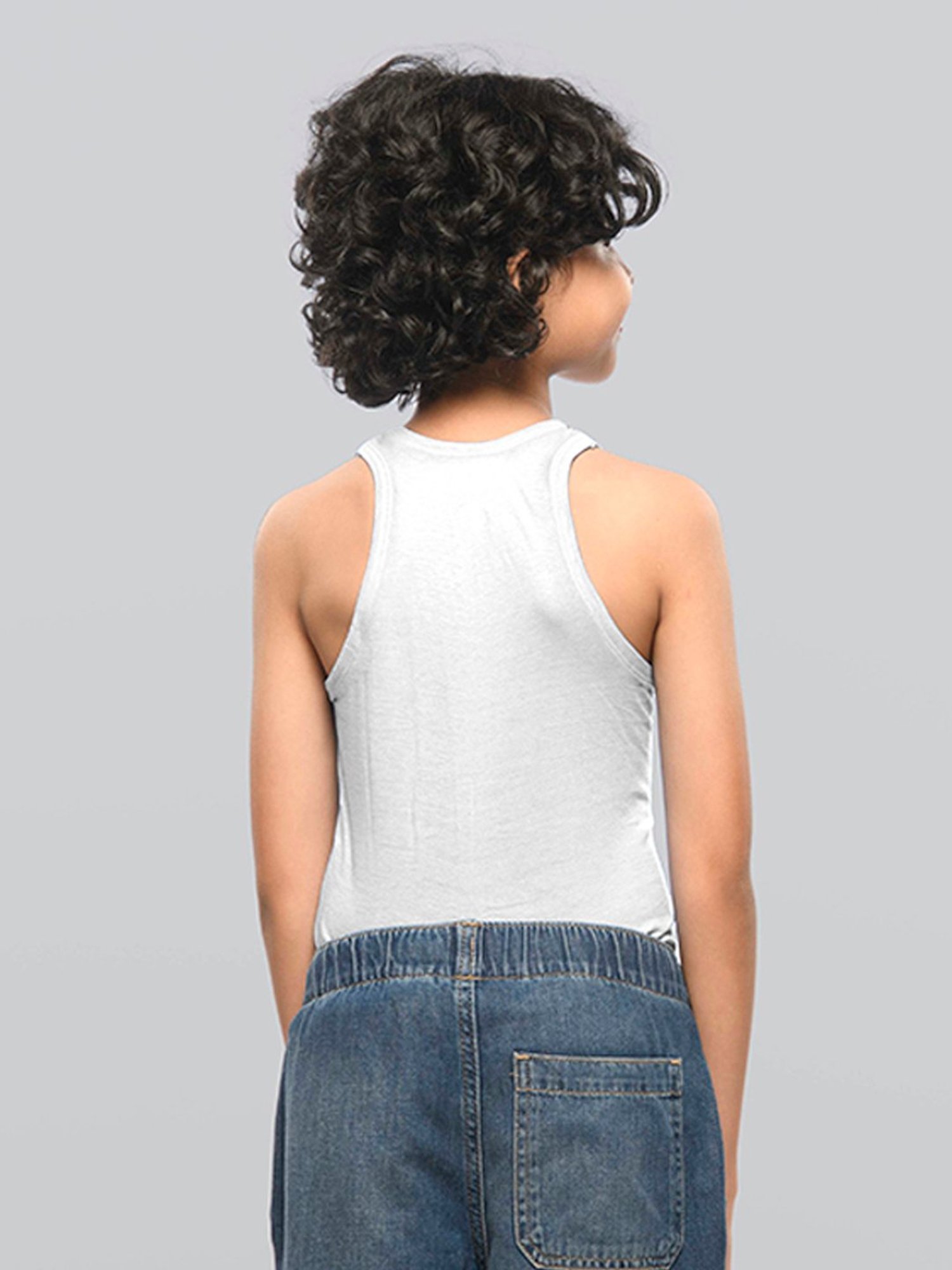 Lux Venus Boys White Solid Vest (Pack Of 8)