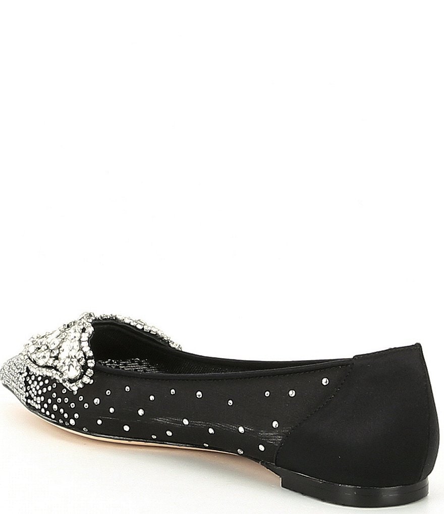 Badgley Mischka Quinn Satin Butterfly Toe Dress Flats