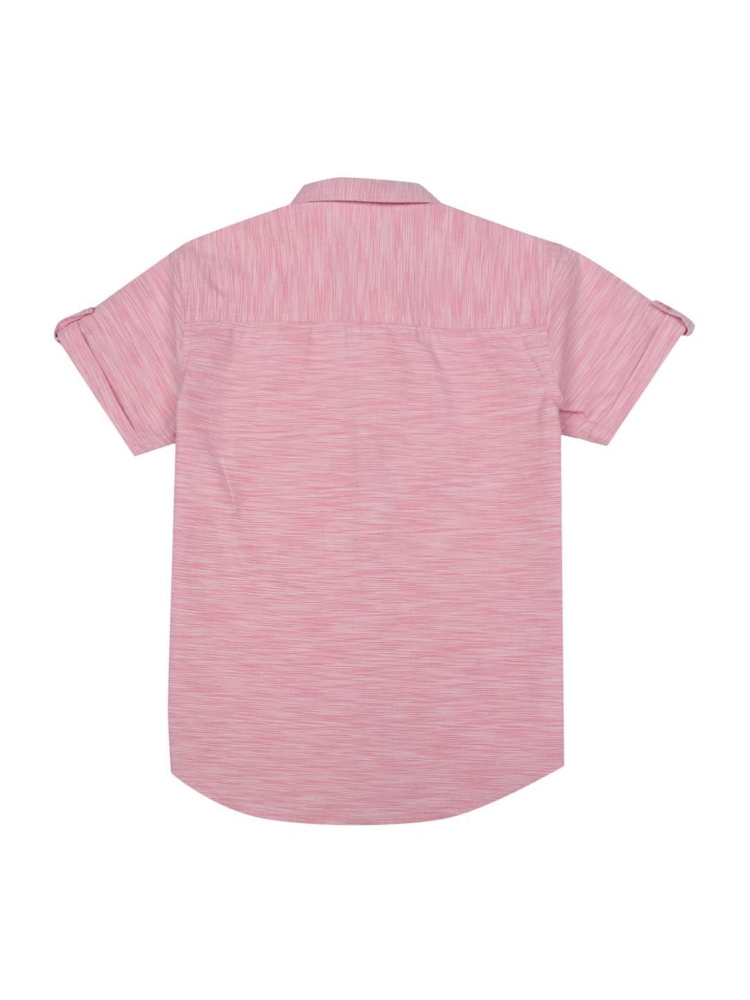 Gini & Jony Kids Pink Cotton Regular Fit Shirt