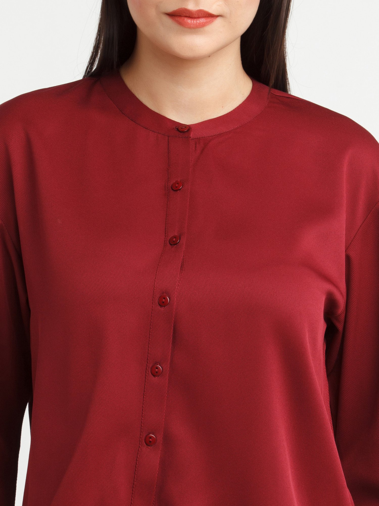 Zink London Maroon Regular Fit Top