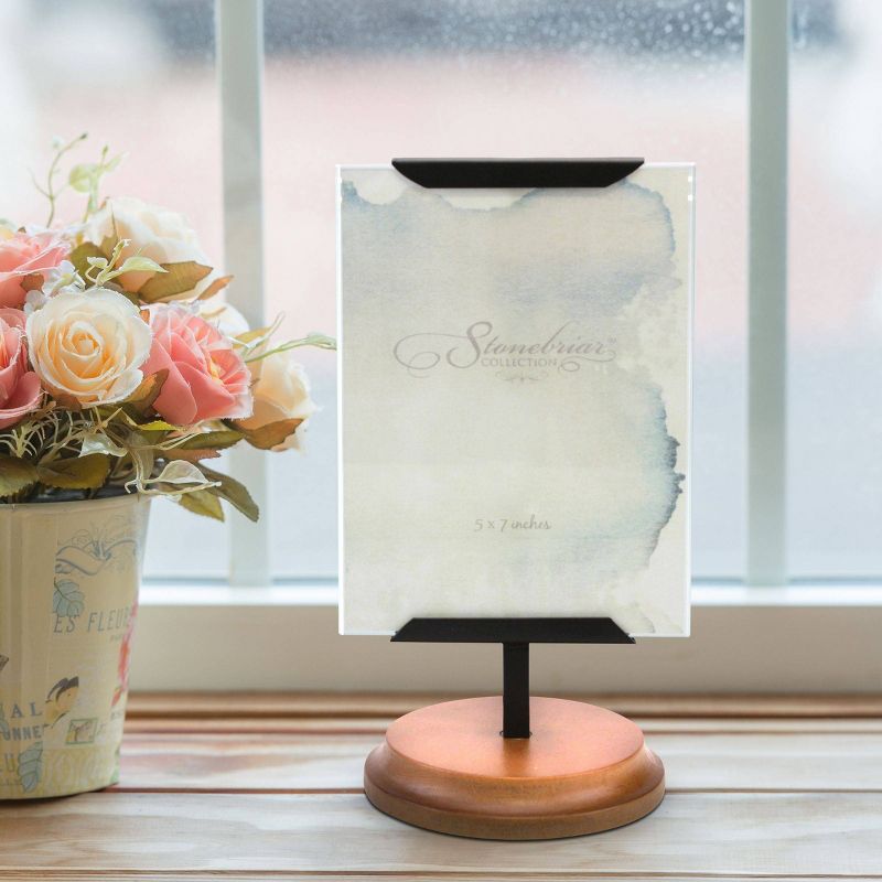 Photo Stand with Wooden Base Single Frame - Stonebriar Collection