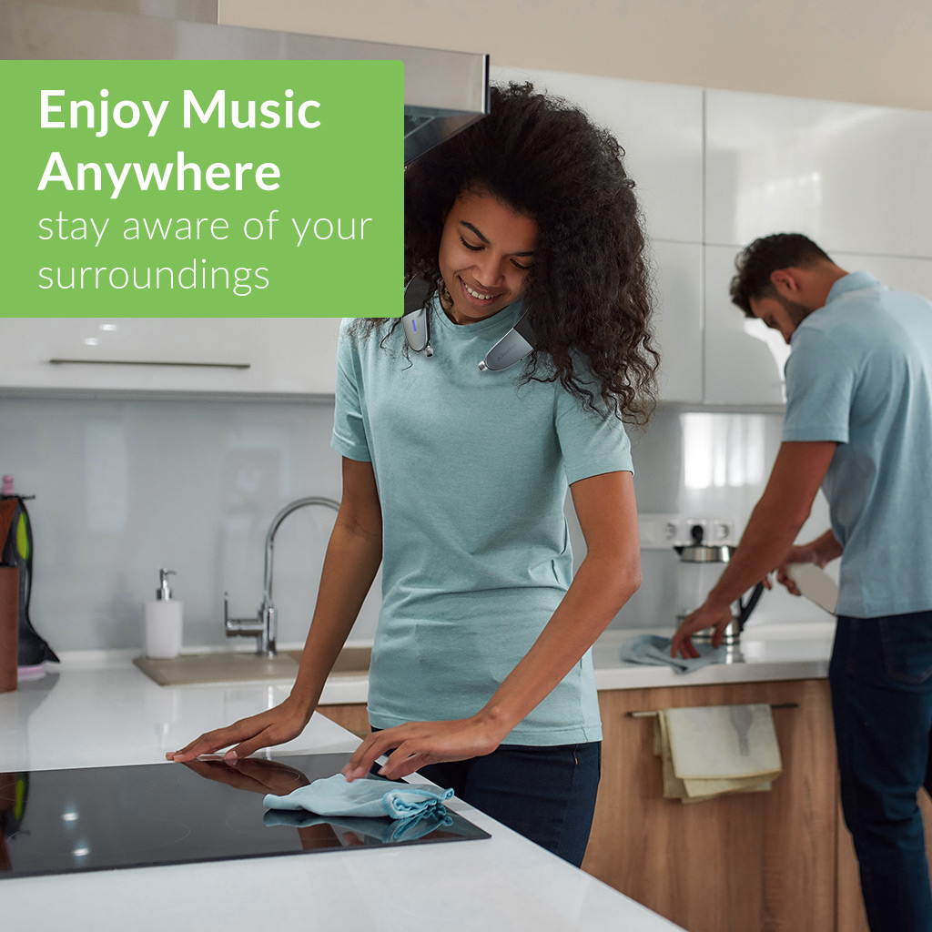 Avantree Wearable Wireless Speaker, Bluetooth 5.0, aptX HD, Low Latency, Personal Neckband Speakers with Retractable Earbuds, Superb Audio Quality, 3D Surround Stereo for Music TV Calls - Torus (NB05)