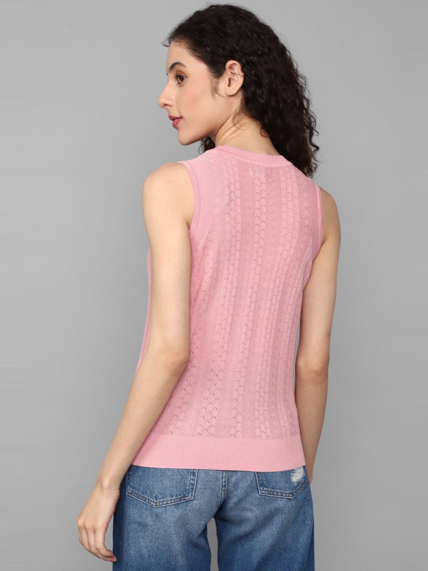 Allen Solly Pink Self Pattern Top